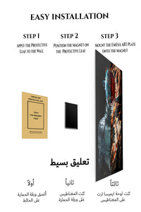 Magnetic mounting installation guide for Fire and Ice Ember Warrior metal wall art