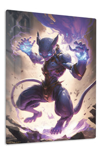 Arcane Feline Warrior premium metal wall art Ã¢â‚¬â€œ front view