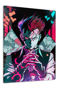 Neon Trickster Portrait premium metal wall art Ã¢â‚¬â€œ front view