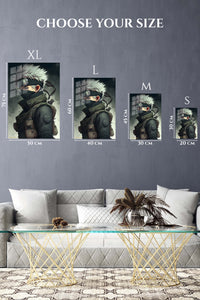 EMESA metal wall art size comparison guide for Silver-Haired Tactical Warrior