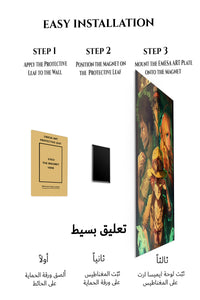 Magnetic mounting installation guide for Goggled Adventurers in Emerald Light metal wall art