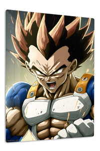 Roaring Spiky-Haired Warrior premium metal wall art Ã¢â‚¬â€œ front view