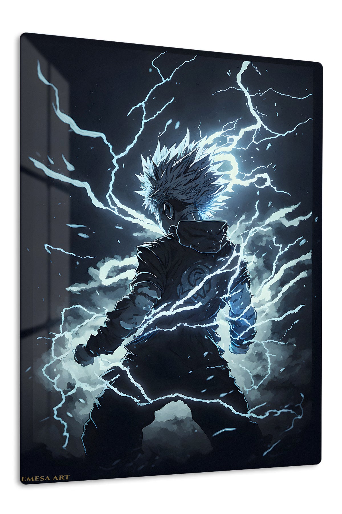Lightning Bound Warrior premium metal wall art Ã¢â‚¬â€œ front view