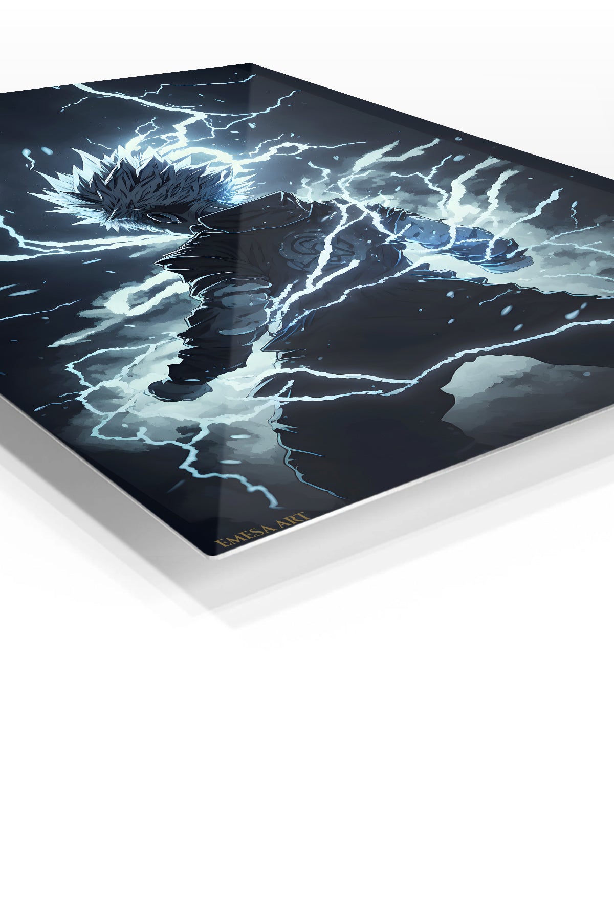 Lightning Bound Warrior premium metal wall art Ã¢â‚¬â€œ angled view