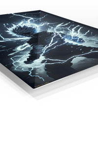 Lightning Bound Warrior premium metal wall art Ã¢â‚¬â€œ angled view