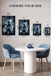 EMESA metal wall art size comparison guide for Lightning Bound Warrior