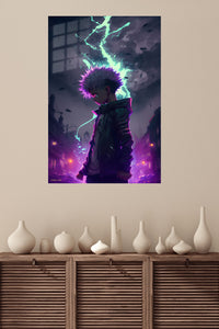 Neon Storm Wanderer metal wall art displayed in a modern interior