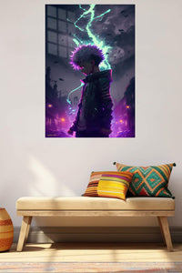 Neon Storm Wanderer metal wall art displayed in a contemporary living space