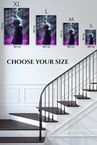 EMESA metal wall art size comparison guide for Neon Storm Wanderer