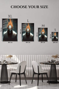EMESA metal wall art size comparison guide for Flame-Haired Skull Guardian