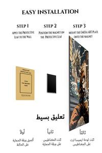 Magnetic mounting installation guide for Lightning City Warrior metal wall art