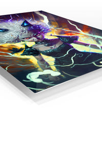 Stormbound Horned Sorceress premium metal wall art Ã¢â‚¬â€œ angled view