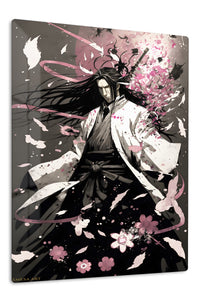 Blossom Blade Warrior premium metal wall art Ã¢â‚¬â€œ front view