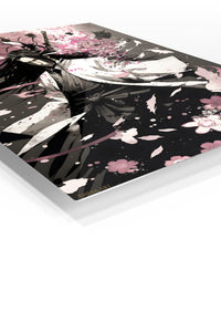 Blossom Blade Warrior premium metal wall art Ã¢â‚¬â€œ angled view