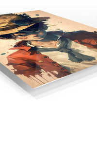 Goggle Hat Adventurer Portrait premium metal wall art Ã¢â‚¬â€œ angled view