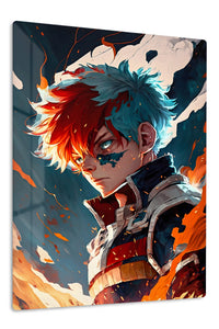 Dual Flame Hero Portrait premium metal wall art Ã¢â‚¬â€œ front view