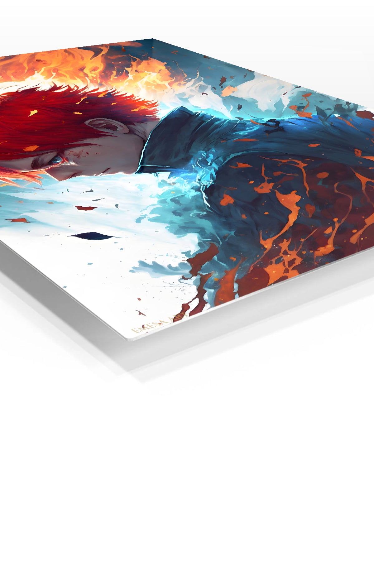 Ember Crown Warrior premium metal wall art Ã¢â‚¬â€œ angled view