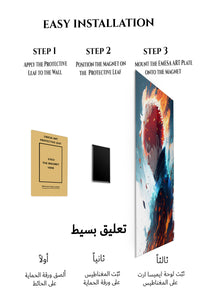 Magnetic mounting installation guide for Ember Crown Warrior metal wall art