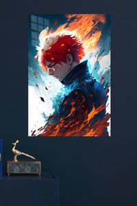 Ember Crown Warrior metal wall art displayed in a modern interior