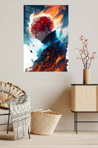 Ember Crown Warrior metal wall art displayed in a contemporary living space