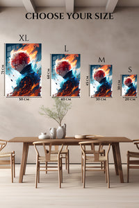 EMESA metal wall art size comparison guide for Ember Crown Warrior