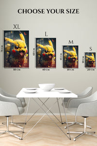 EMESA metal wall art size comparison guide for Electric Mouse Burst