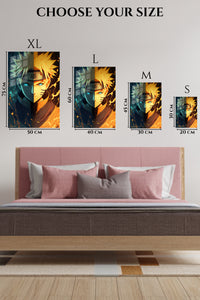 EMESA metal wall art size comparison guide for Fire and Frost Ninja Portrait