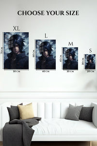 EMESA metal wall art size comparison guide for Crimson-Eyed Haze Warrior