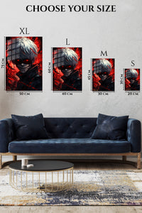 EMESA metal wall art size comparison guide for Crimson Grin Shadow Warrior