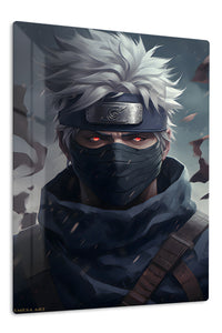 Silver-Haired Masked Warrior premium metal wall art Ã¢â‚¬â€œ front view