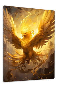 Golden Eagle Ascendant premium metal wall art Ã¢â‚¬â€œ front view