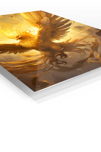 Golden Eagle Ascendant premium metal wall art Ã¢â‚¬â€œ angled view