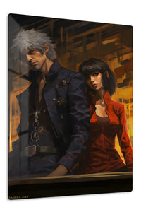 Amber City Duo premium metal wall art Ã¢â‚¬â€œ front view