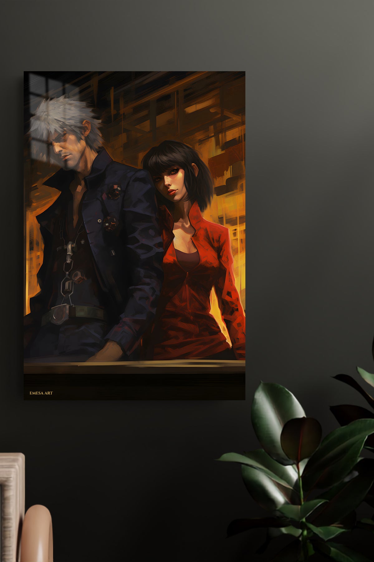 Amber City Duo metal wall art displayed in a modern interior