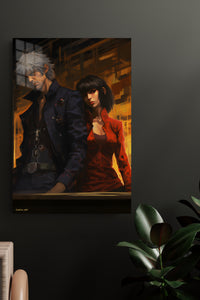 Amber City Duo metal wall art displayed in a modern interior