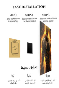 Magnetic mounting installation guide for Ember-Eyed Armored Warrior metal wall art