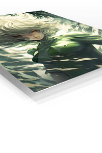 Emerald Wind Guardian premium metal wall art Ã¢â‚¬â€œ angled view