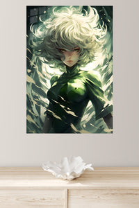 Emerald Wind Guardian metal wall art displayed in a modern interior