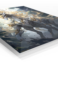 Golden Crown Forest Guardian premium metal wall art Ã¢â‚¬â€œ angled view