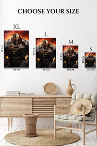 EMESA metal wall art size comparison guide for Ember-Eyed Battle Mech