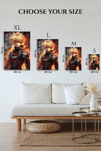 EMESA metal wall art size comparison guide for Blazing Hero Portrait