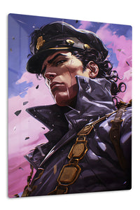 Stern Captain Beneath Violet Clouds premium metal wall art Ã¢â‚¬â€œ front view