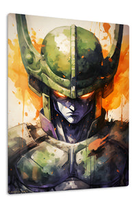 Emerald Armored Sentinel premium metal wall art Ã¢â‚¬â€œ front view