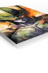 Emerald Armored Sentinel premium metal wall art Ã¢â‚¬â€œ angled view