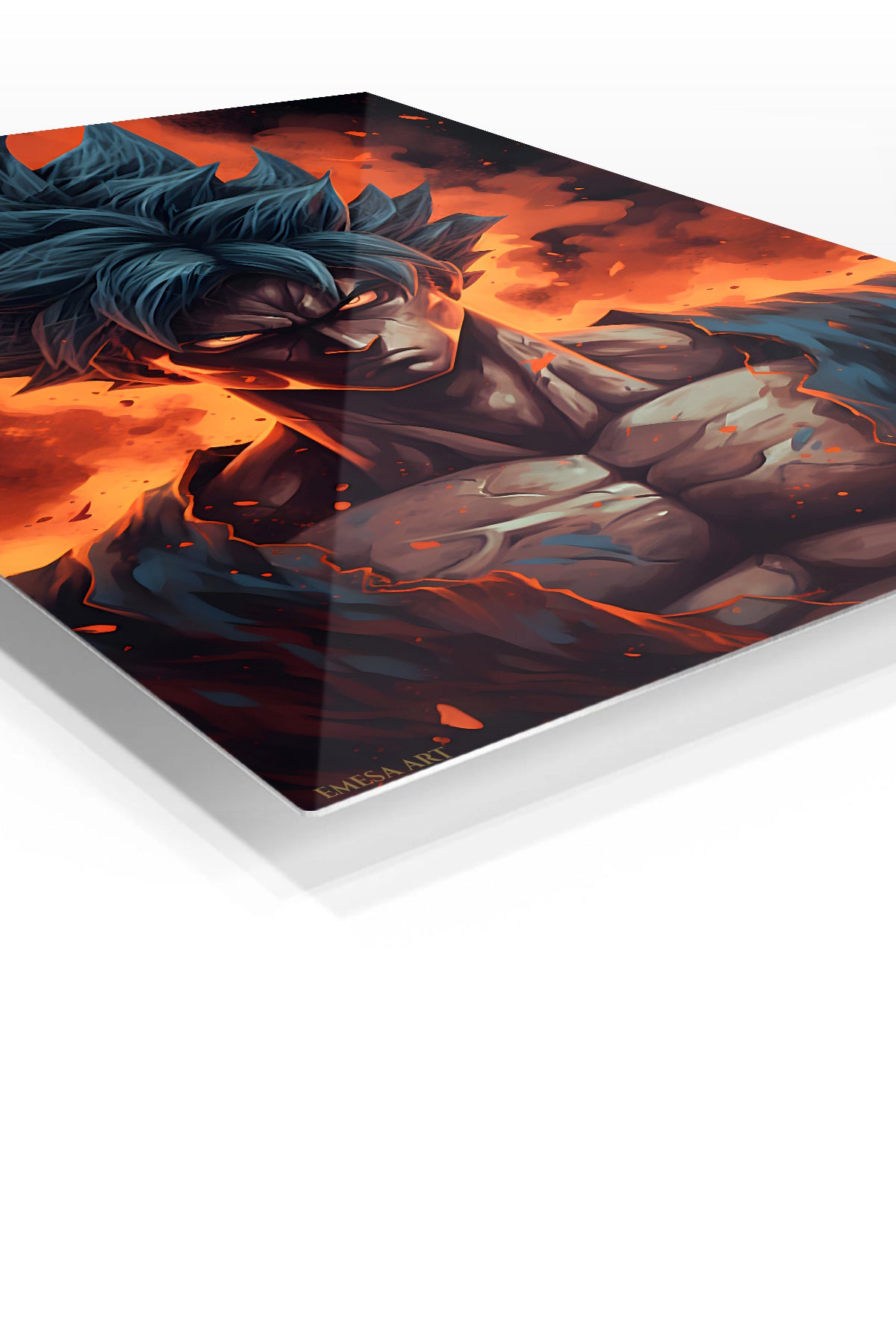 Inferno Gaze Warrior premium metal wall art Ã¢â‚¬â€œ angled view