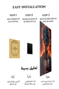 Magnetic mounting installation guide for Inferno Gaze Warrior metal wall art