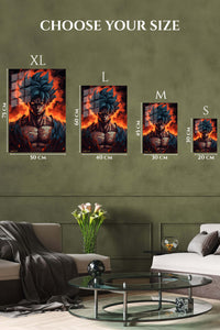 EMESA metal wall art size comparison guide for Inferno Gaze Warrior
