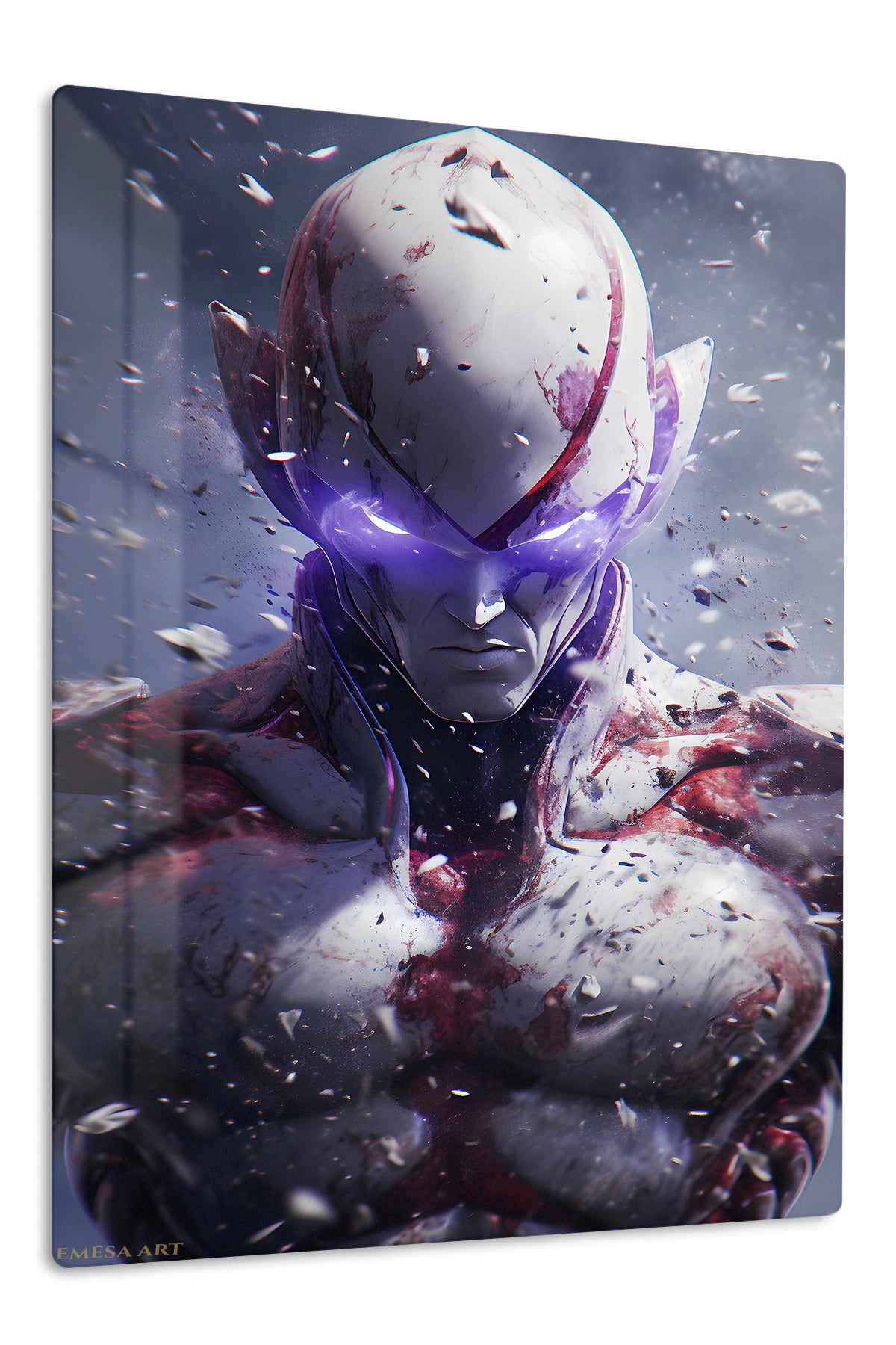 Shattered Violet Sentinel premium metal wall art Ã¢â‚¬â€œ front view