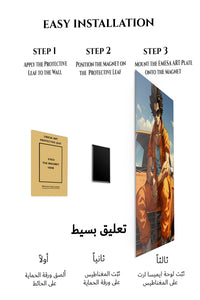 Magnetic mounting installation guide for Sunlit Streetwear Adventurer metal wall art