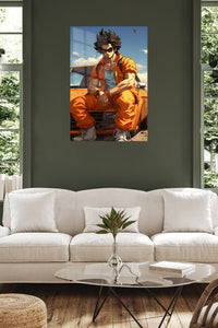 Sunlit Streetwear Adventurer metal wall art displayed in a contemporary living space